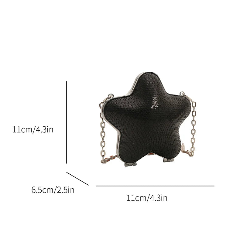 Star Bags PU Leather Party Evening Clutch Female Mini Bag