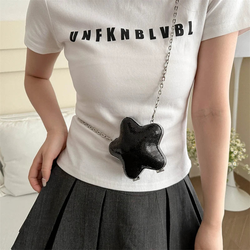 Star Bags PU Leather Party Evening Clutch Female Mini Bag