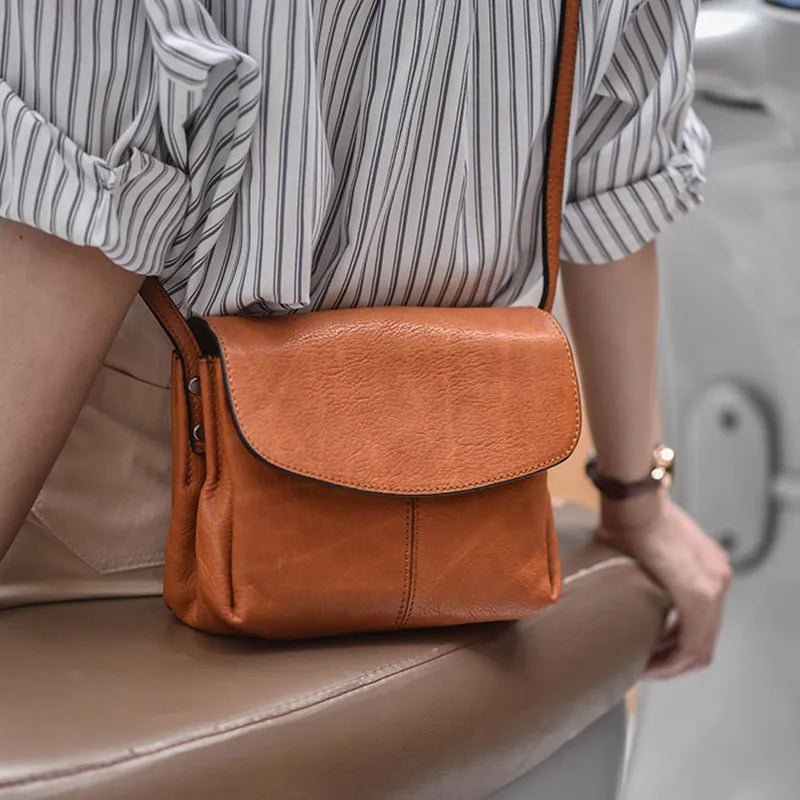 PNDME casual simple outdoor genuine leather women's bag fashion luxury