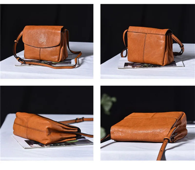 PNDME casual simple outdoor genuine leather women's bag fashion luxury