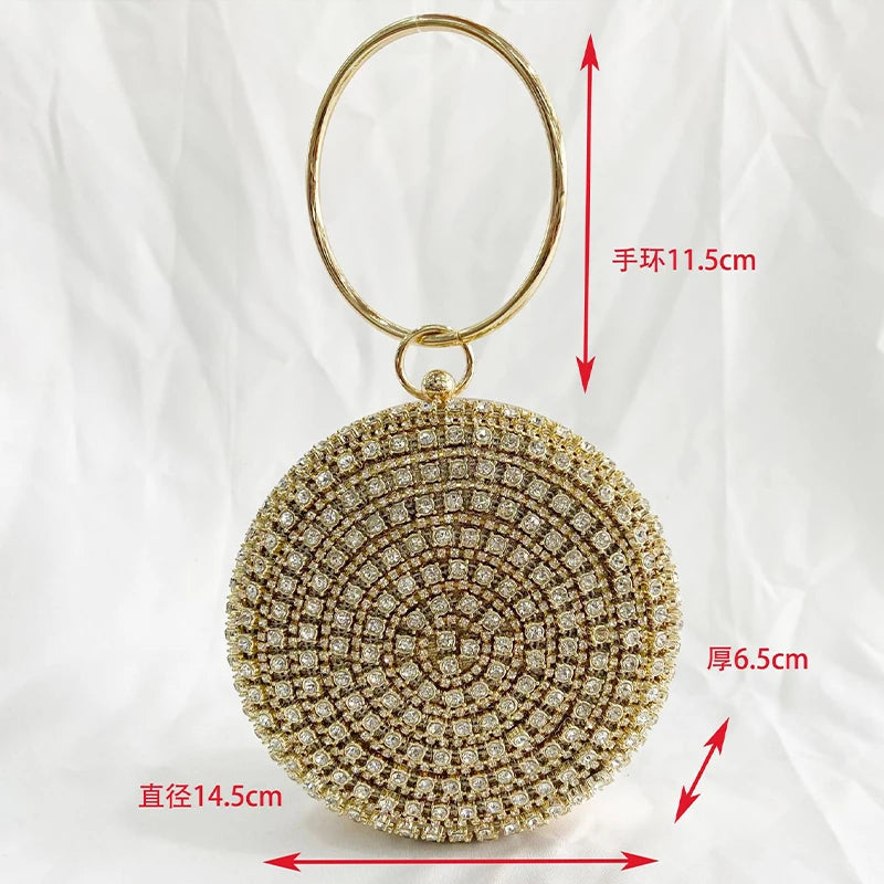 Diamonds Rhinestone Party Clutches And Purse Gold Luxury Shoulder Bags