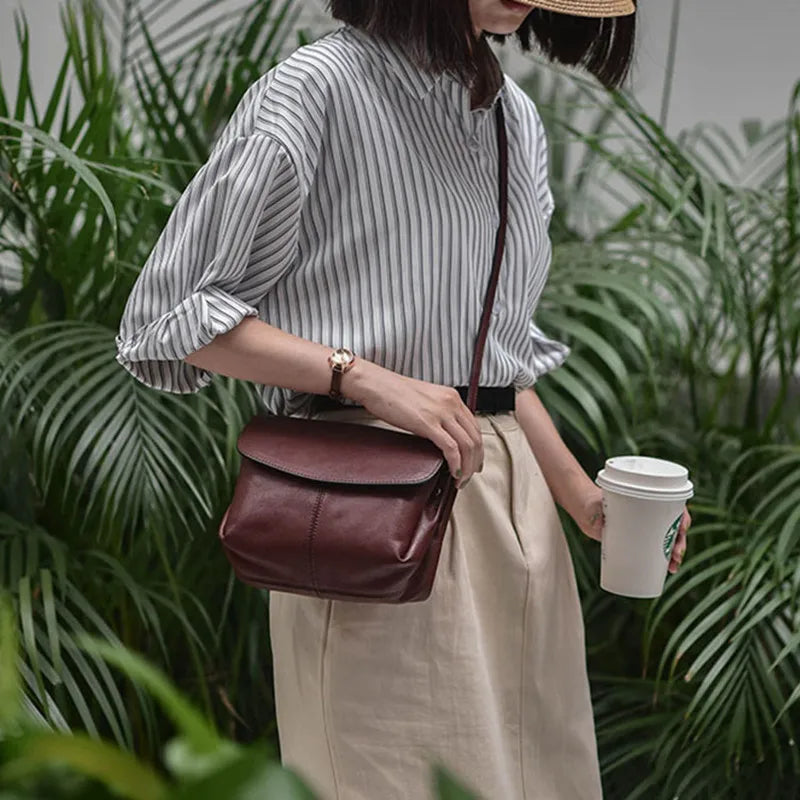 PNDME casual simple outdoor genuine leather women's bag fashion luxury