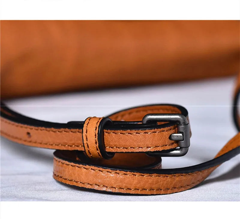 PNDME casual simple outdoor genuine leather women's bag fashion luxury