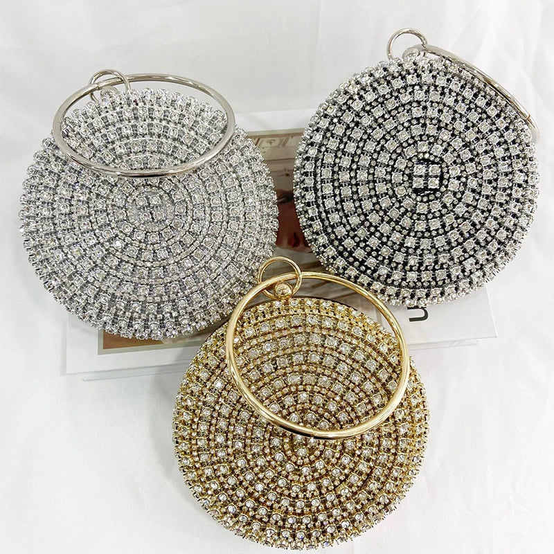 Diamonds Rhinestone Party Clutches And Purse Gold Luxury Shoulder Bags